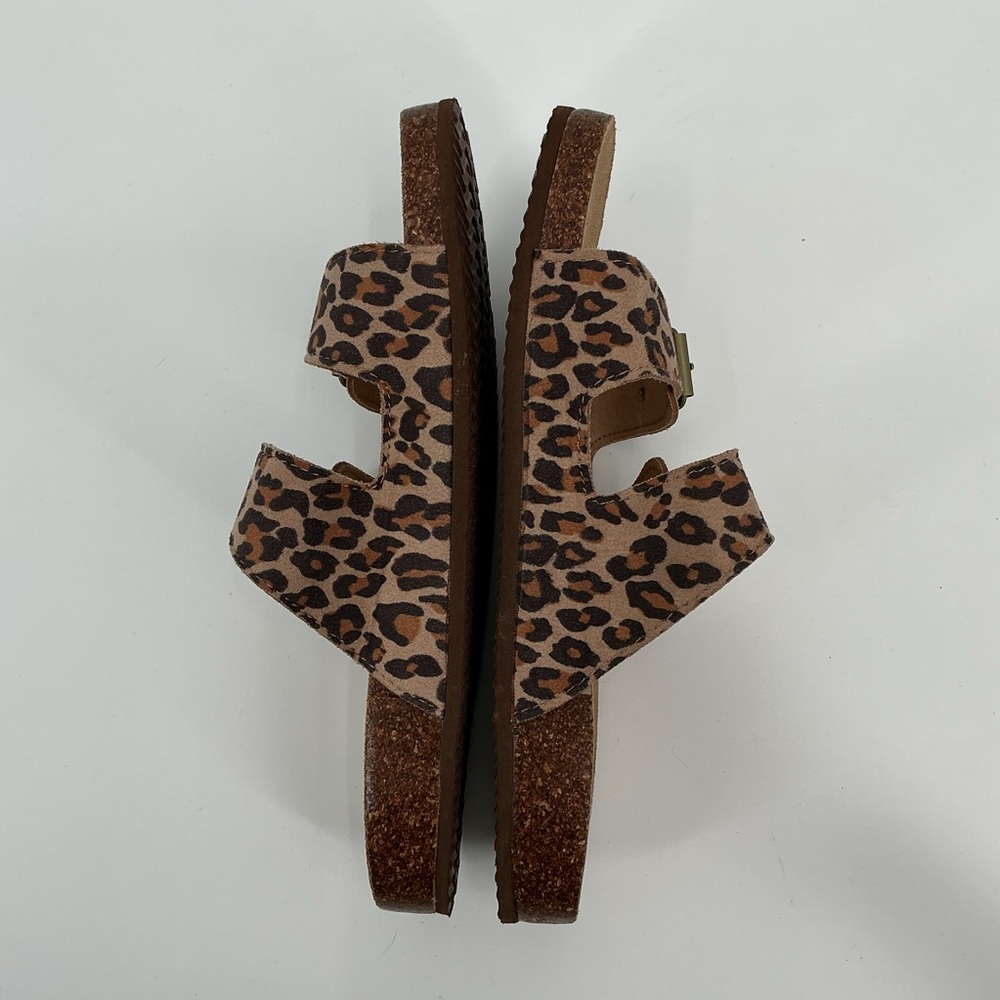 Leopard Print Double Buckle Slide Academy Sandals - Women's - Picture 7 of 9